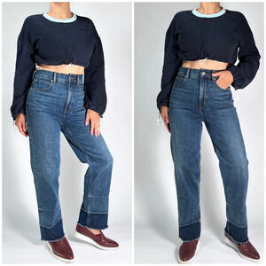 Get Staud Womans Top Cropped Navy & Blue Sweatshirt Modern